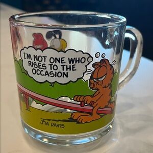 Vintage Garfield Glass Coffee Mug